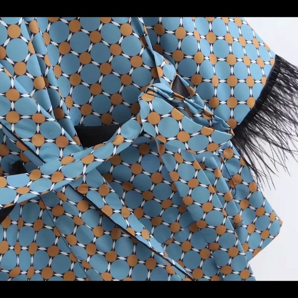 Blue printed kimono jacket - Picture 8 of 13